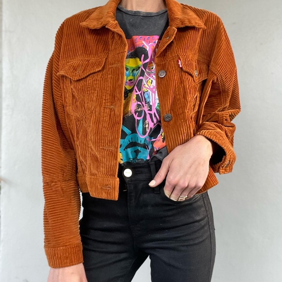Levis Cropped Corduroy Trucker Jacket 